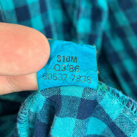 Levi's 80s Vintage Teal Button Up Camp Shirt Long Sleeve Men's Size M - Picture 6 of 10